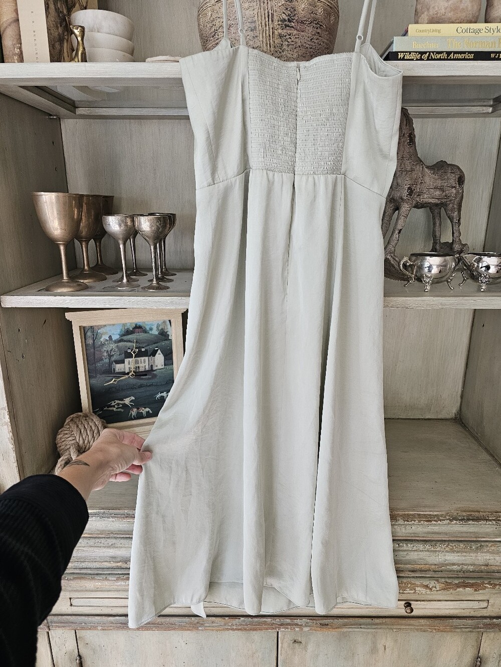 $128 WILFRED ARITZIA Rainwash Green Glaze Midi Dress - Picture 12 of 12